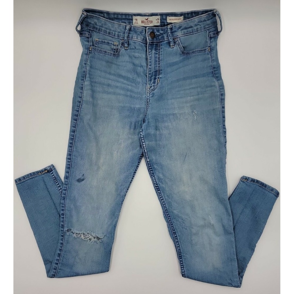 Hollister Jeans Women's Sz 7R 28x30 High Rise Super Skinny Blue Jeans #C238